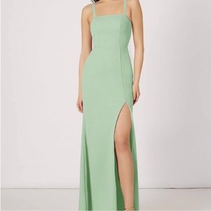 dusty sage azazie bridesmaids dress